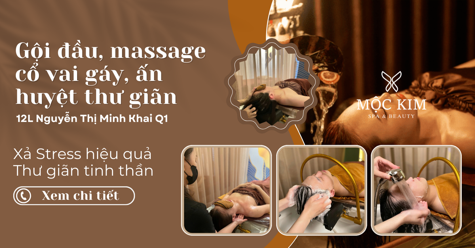 Gội đầu dưỡng sinh, massage đầu, ấn huyệt quận 1