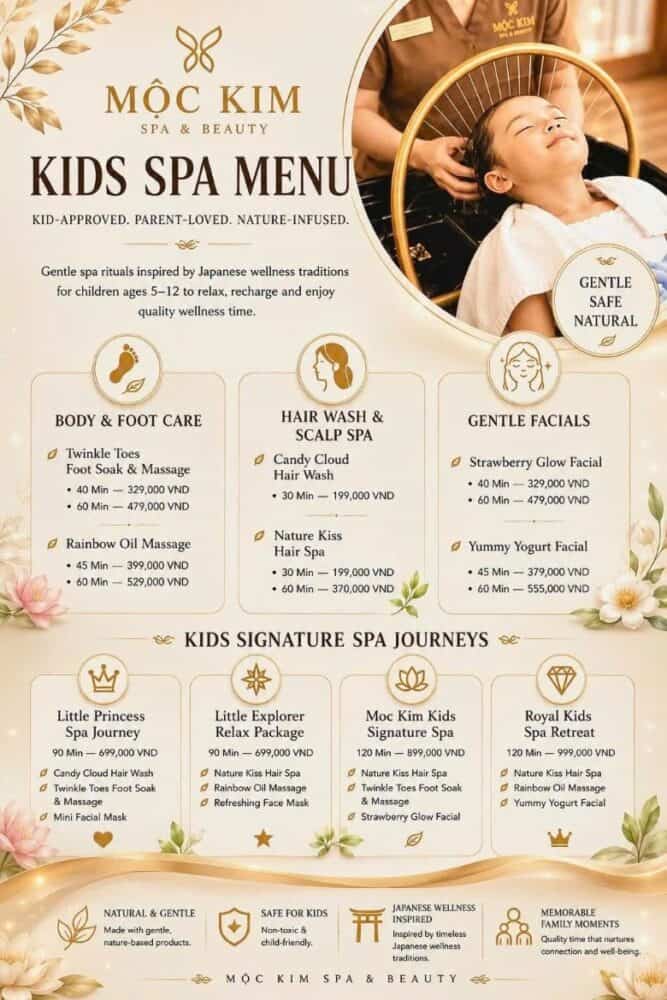 호치민시에서 온 가족을 위한 편안한 스파 - 부모와 자녀를 위한 특별한 경험 6 Kids spa Menu & Price