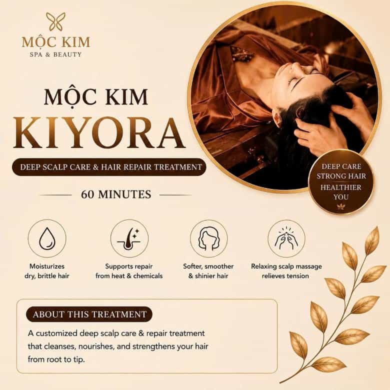 Moc Kim Spa 8号店提供干枯、受损及染后头发的修复护理 kiroya头发护理